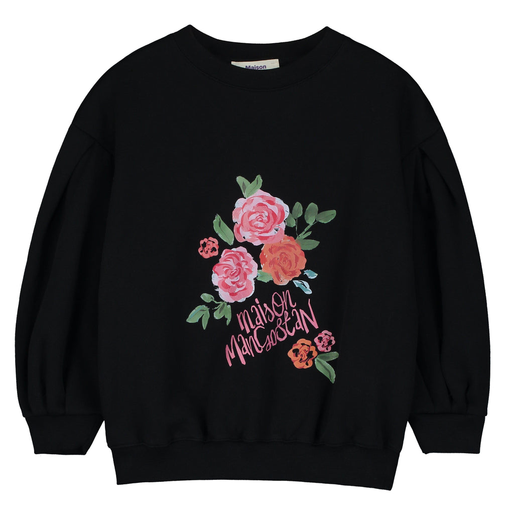 Maison Sweater Jellybeanzkids Maison Rose Black Sweatshirt