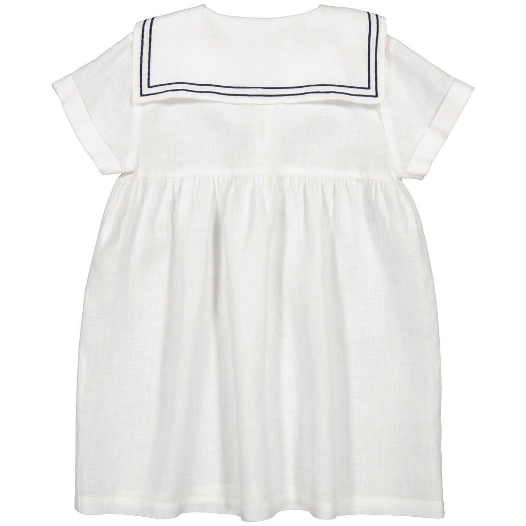 MarMar Copenhagen Dress Jellybeanzkids Marmar Linen Sailor Dress- White