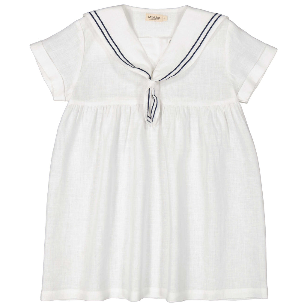MarMar Copenhagen Dress Jellybeanzkids Marmar Linen Sailor Dress- White