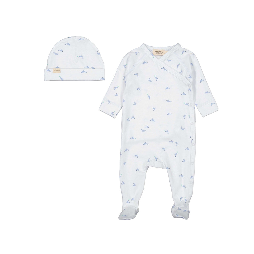 MarMar Copenhagen Footie Jellybeanzkids Marmar Modal Rubello Footie With Beanie- Dolphin