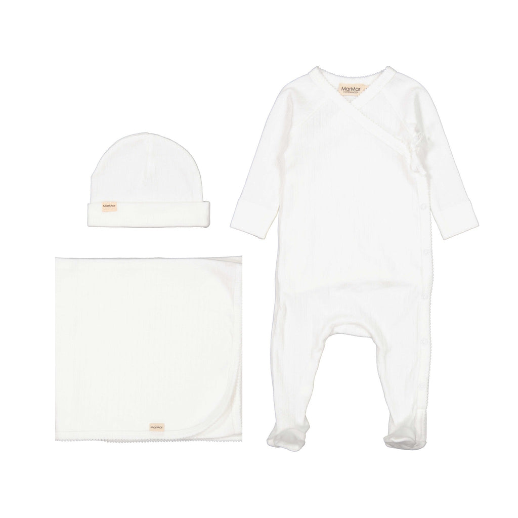 MarMar Copenhagen jacket Jellybeanzkids Marmar Pointelle Rubetta Layette Set- Gentle White