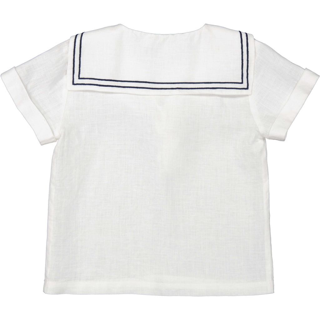 MarMar Copenhagen Set Jellybeanzkids Marmar Linen Sailor Set-White