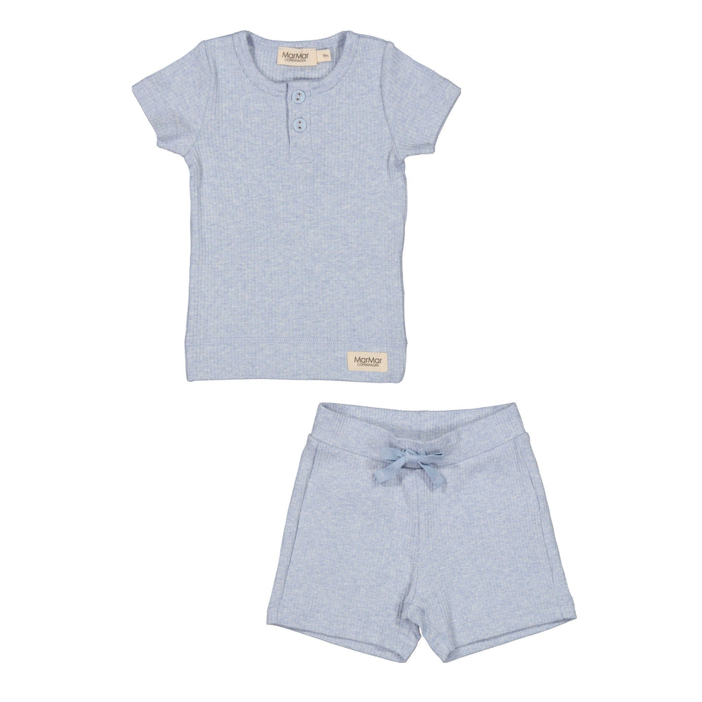 MarMar Copenhagen Set Jellybeanzkids Marmar Ribbed Shorts Set- Fresh Air Melange