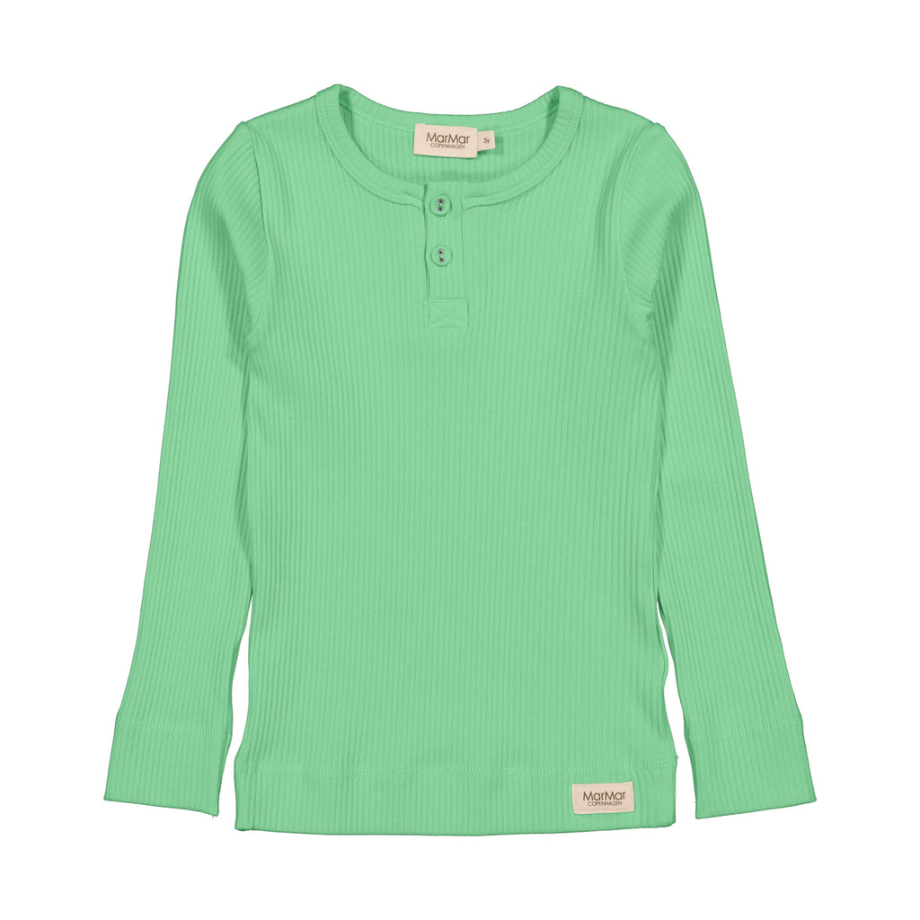 MarMar Copenhagen T-shirt Jellybeanzkids Marmar Long Sleeve Henley- Cale Green