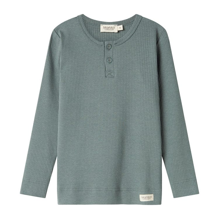 MarMar Copenhagen T-shirt Jellybeanzkids Marmar Long Sleeve Henley- Dusty Green