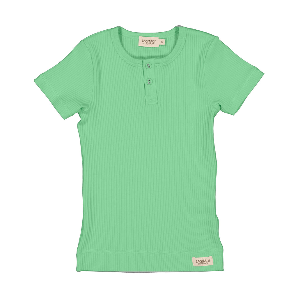 MarMar Copenhagen T-shirt Jellybeanzkids Marmar Short Sleeve Henley- Cale Green
