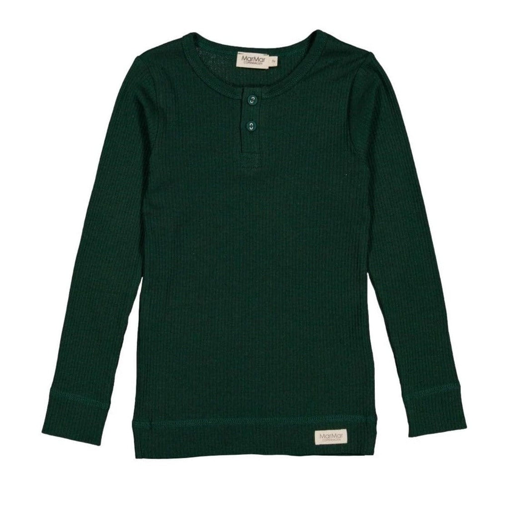 MarMar Copenhagen Top Jellybeanzkids Marmar Henley Top- Dark Leaf