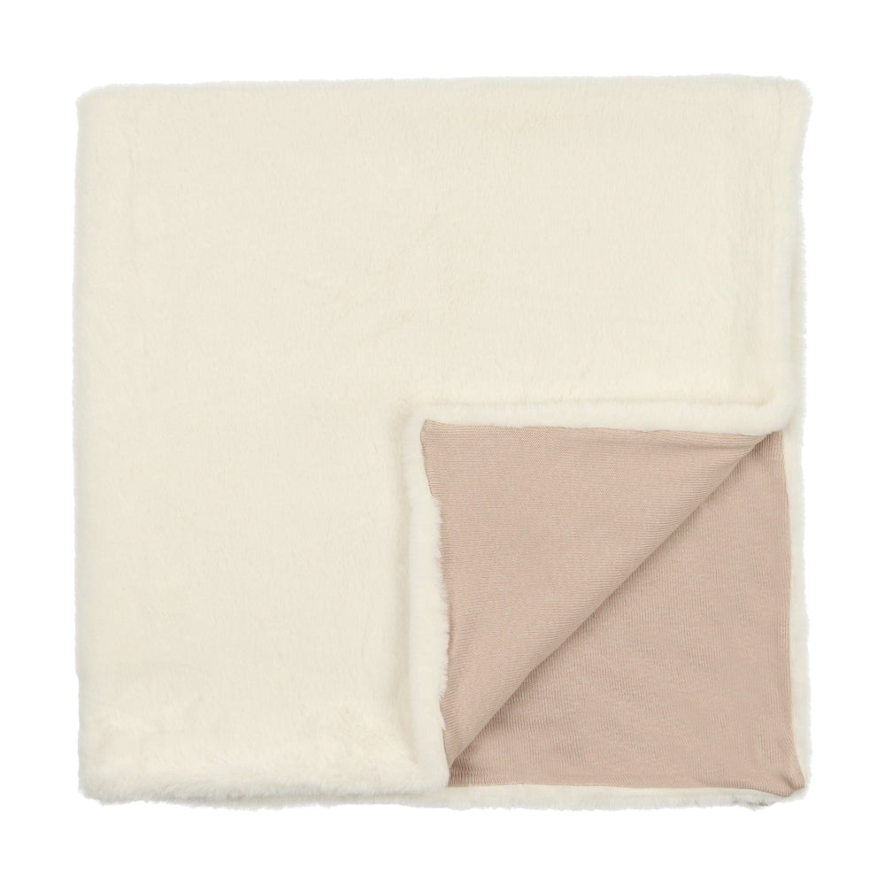 Mema Knits Blanket Jellybeanzkids Mema Knits Fur Marrow Edge Blanket- Cream One Size
