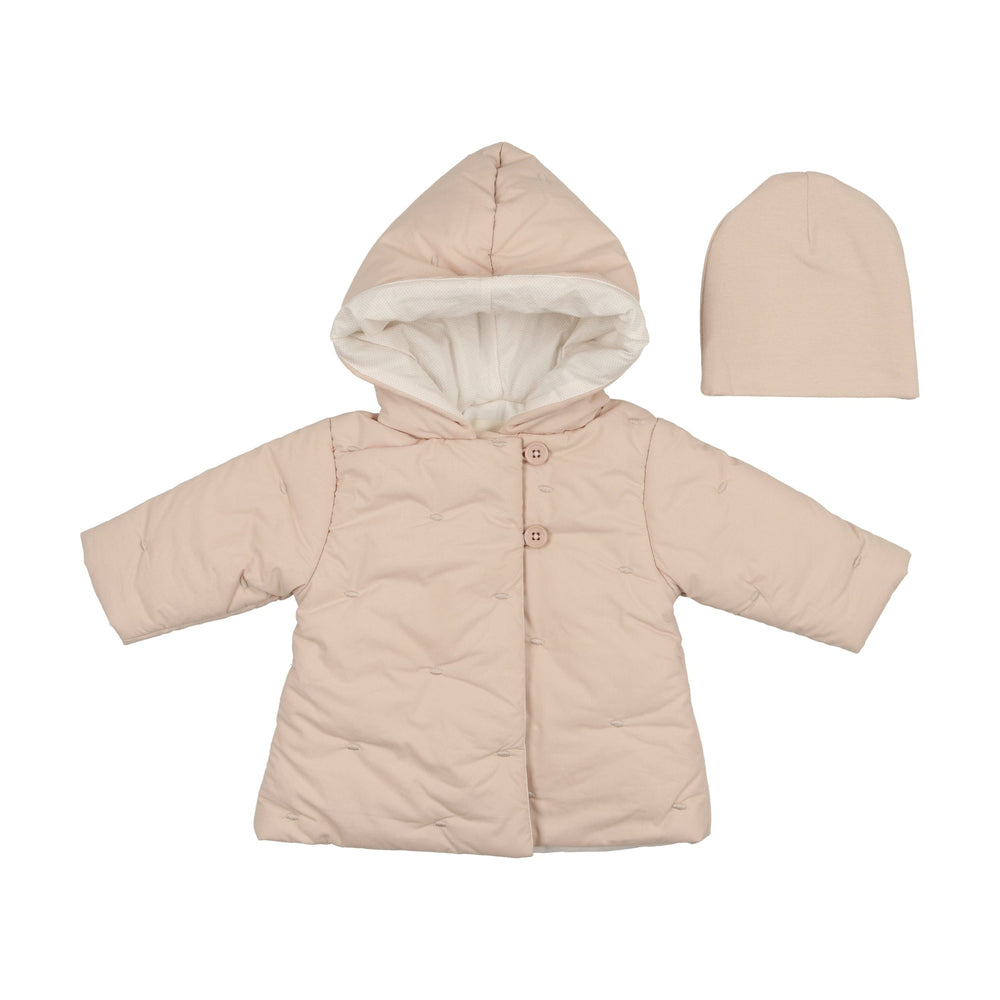 Mema Knits jacket Jellybeanzkids Mema Knits Embroidered Baby Jacket + Beanie- Pink Tint