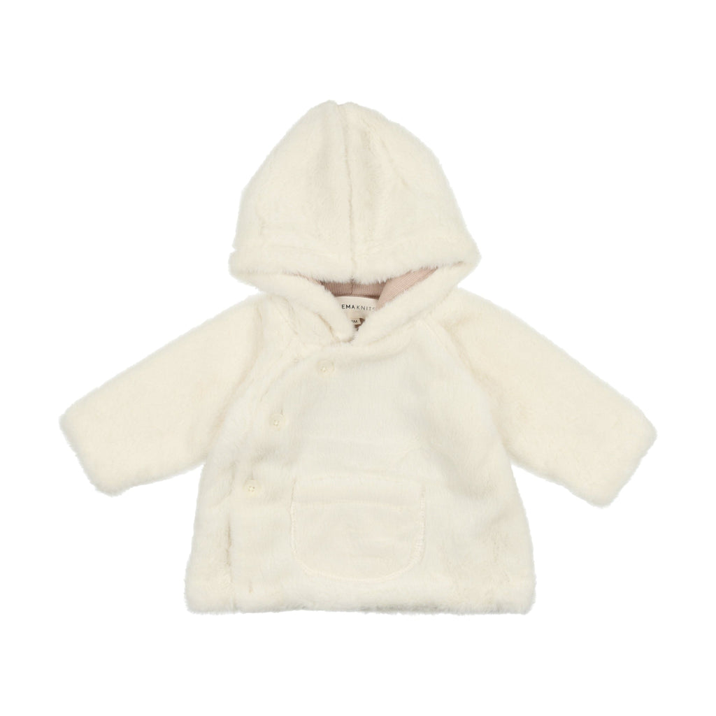 Mema Knits jacket Jellybeanzkids Mema Knits Fur Baby Jacket- Cream