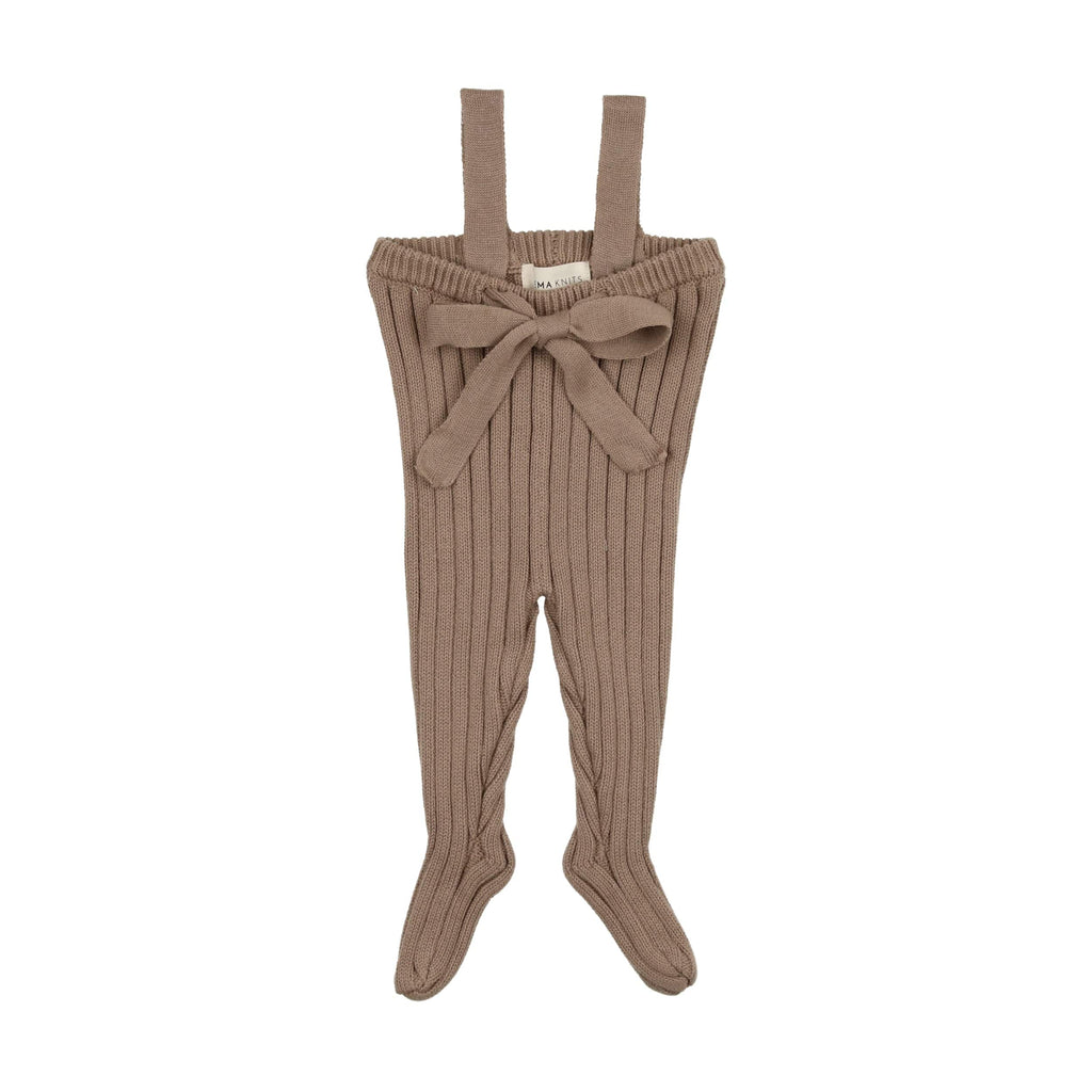 Mema Knits pants Jellybeanzkids Mema Knits Ribbed Footed Longies- Mink