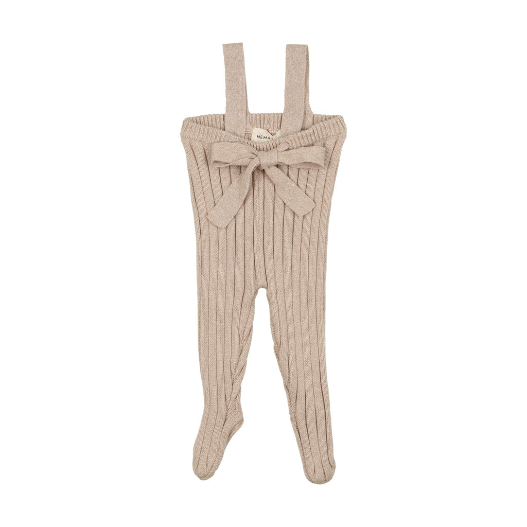 Mema Knits pants Jellybeanzkids Mema Knits Ribbed Footed Longies- Oatmeal
