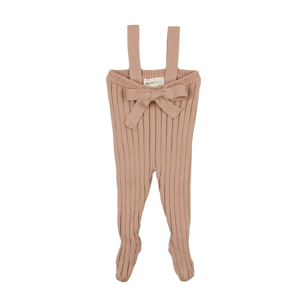 Mema Knits pants Jellybeanzkids Mema Knits Ribbed Footed Longies- Pink