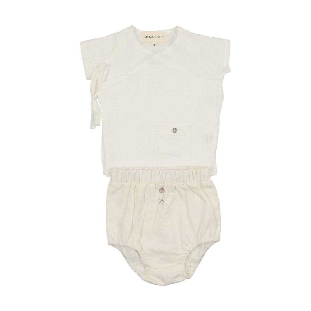 Mema Knits Boys Wrap Set Winter White JellyBeanz Kids