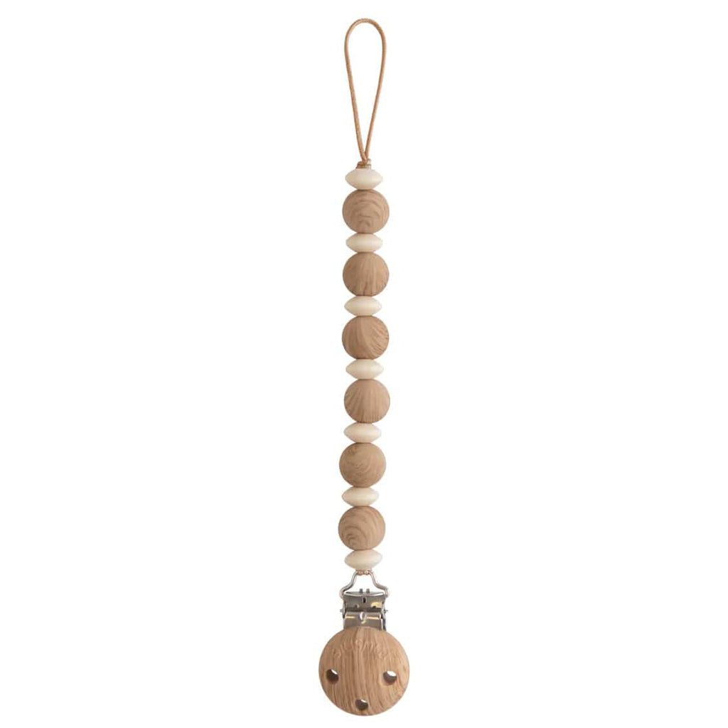 Mushie Accessories Jellybeanzkids Mushie Luna Pacifier Clip - Faux Wood OS