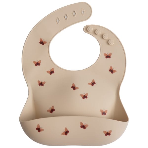 Mushie Accessories Jellybeanzkids Mushie Silicone Baby Bib - Butterflies OS