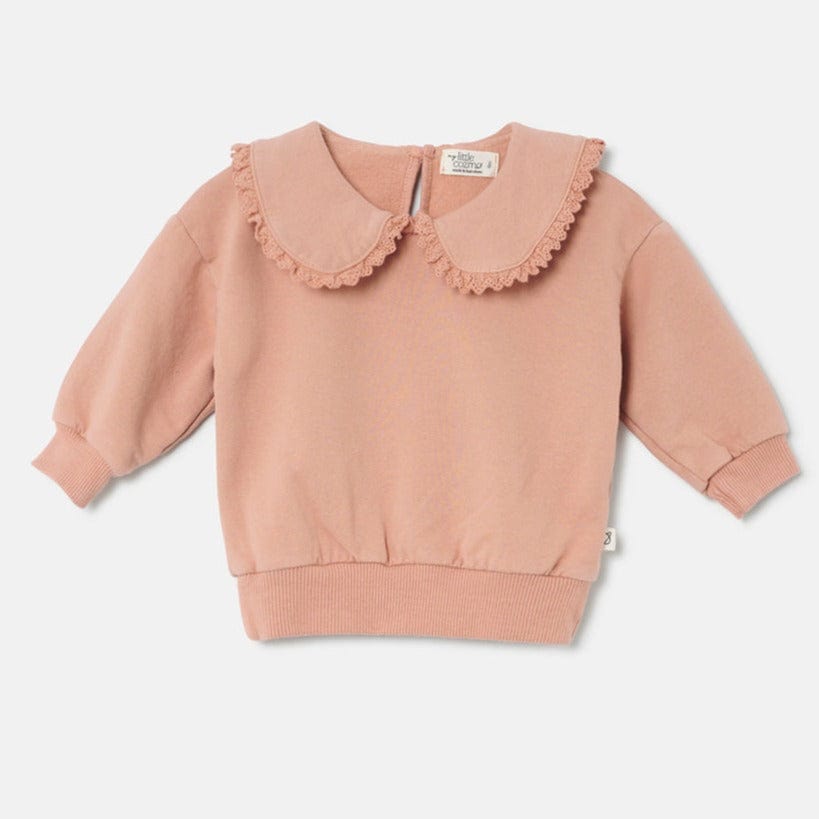 My Little Cozmo Sweatshirt Jellybeanzkids My Little Cozmo Fleece Pink Sweatshirt with Ruffle Pink