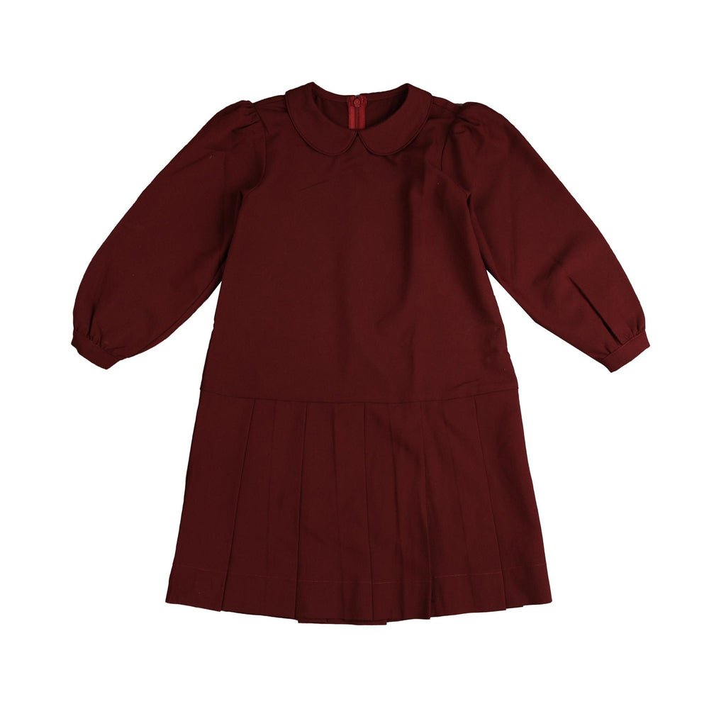 Noma Dress Jellybeanzkids Noma Peter Pan Collared Low Waisted Dress- Berry