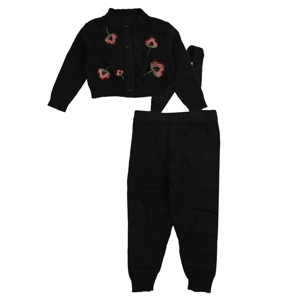 Noma set Jellybeanzkids Noma Embroidered Knit Baby Set- Black/Berry