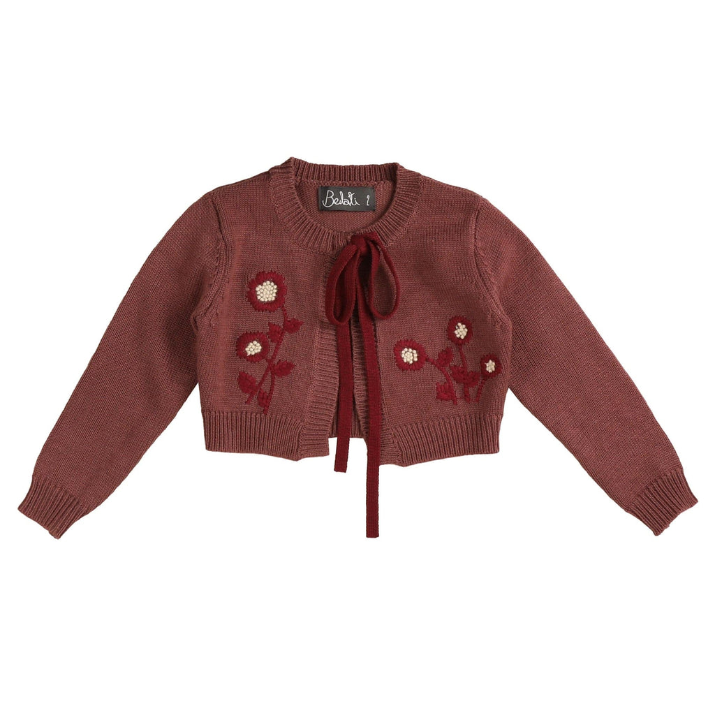 Noma Sweater Jellybeanzkids Noma Embroidered Cardigan- Berry