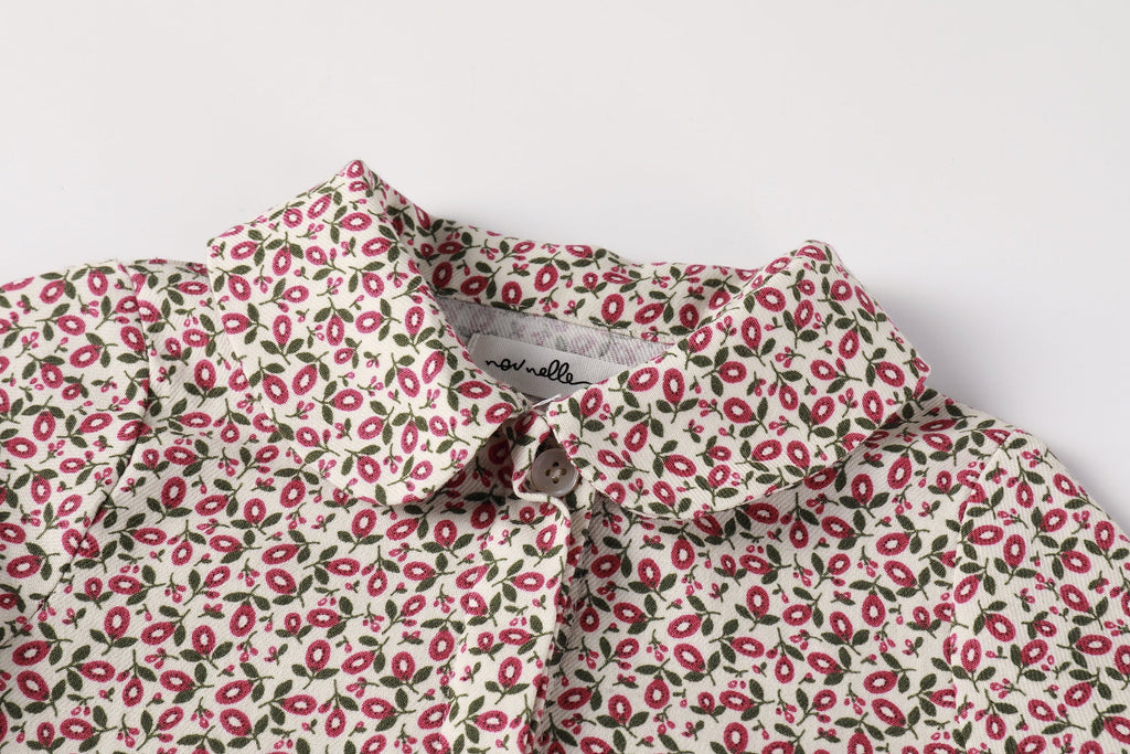 Nou Nelle Blouse Jellybeanzkids NouNelle Floral Magenta Blouse