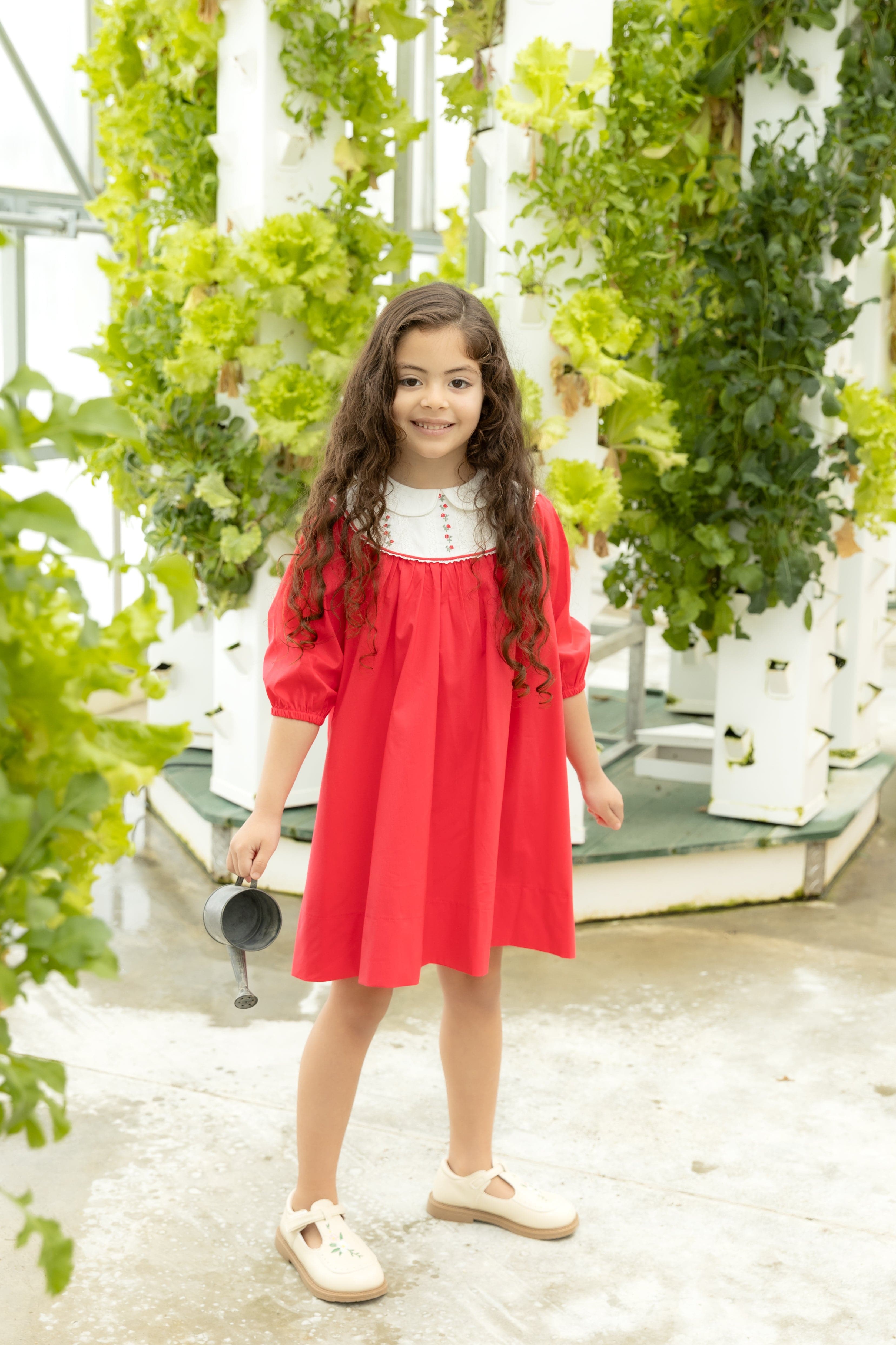 Nou Nelle Hot Pink Embroidered Bib Dress – JellyBeanz Kids