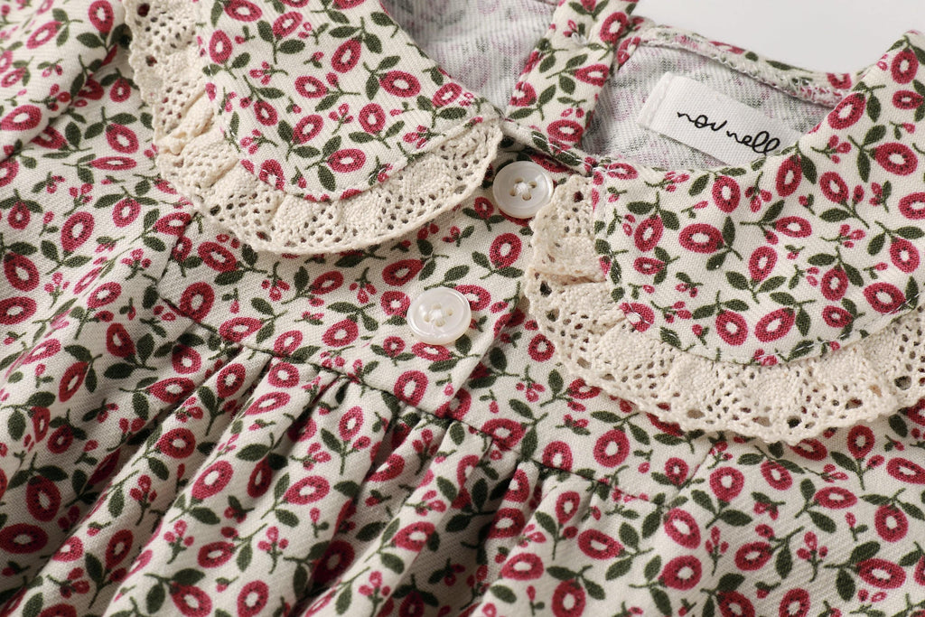 Nou Nelle Romper Jellybeanzkids NouNelle Floral Magenta Romper