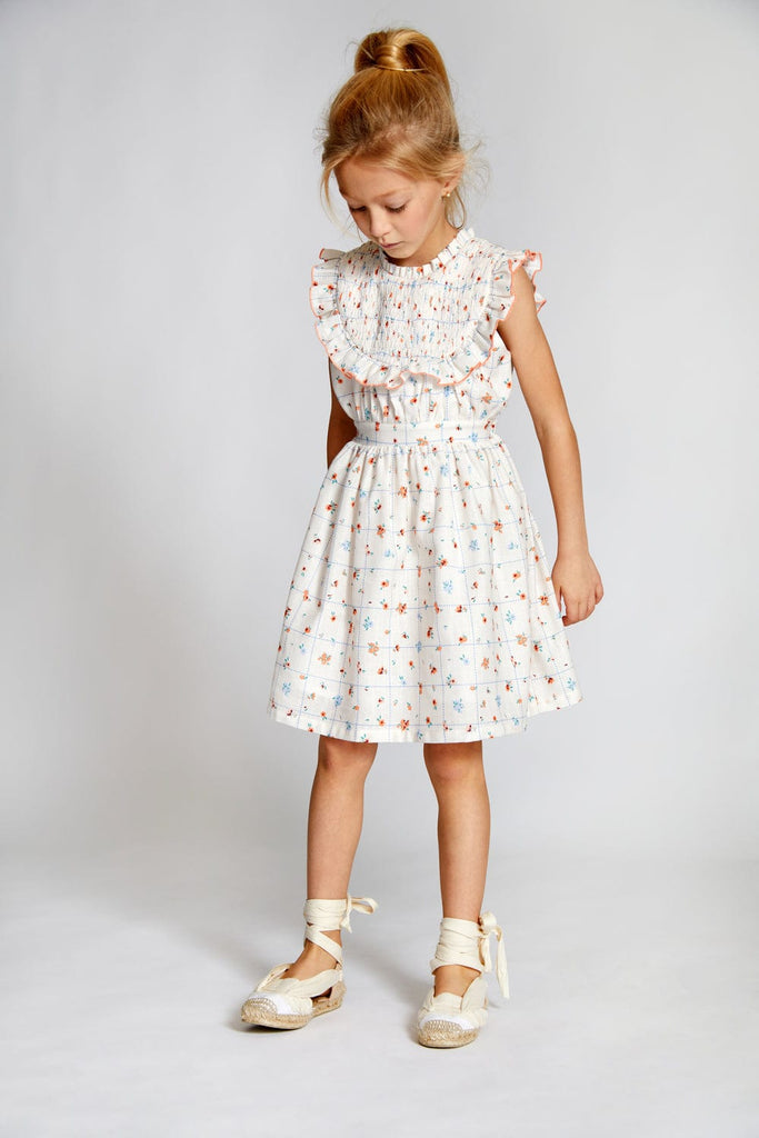 Nueces Dress Jellybeanzkids Nueces Charm Smocked Dress-Blue Plaids