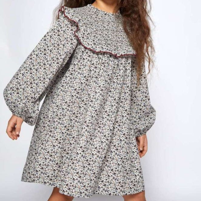 Nueces Dress Jellybeanzkids Nueces Granada Dress- Burgundy Flower