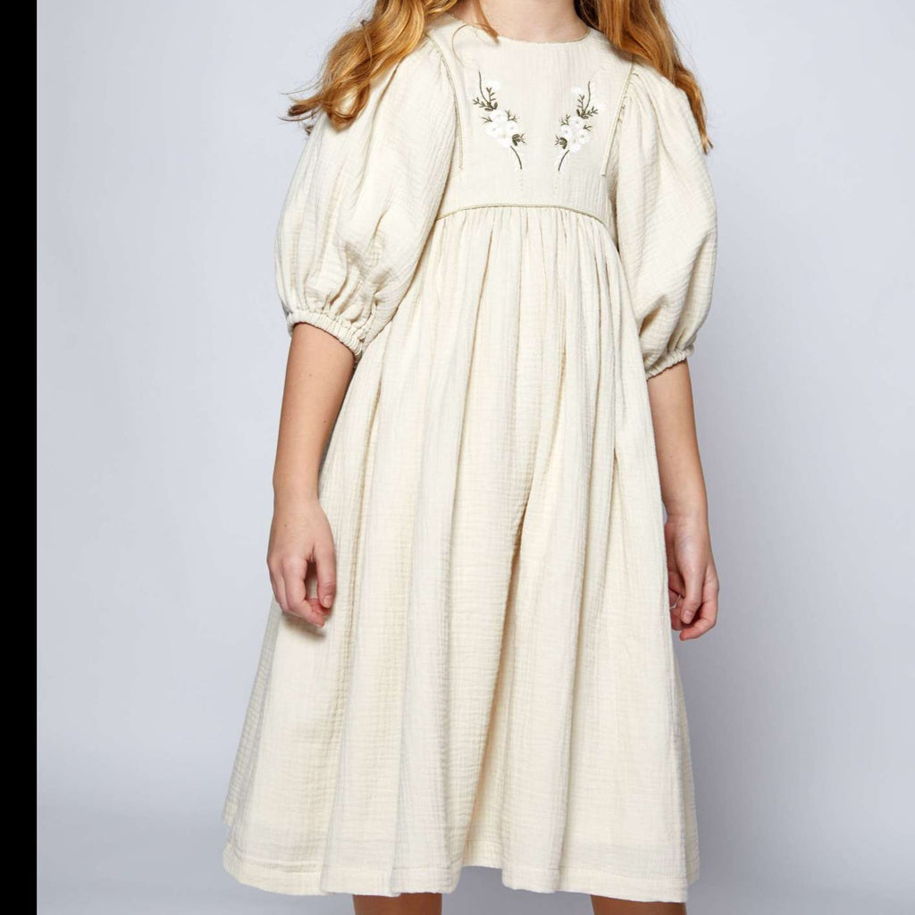 Nueces Dress Jellybeanzkids Nueces Ivory Embroidered Midi Dress