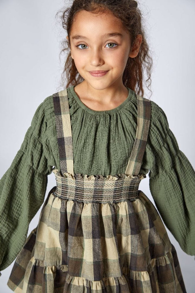 Nueces Dress Jellybeanzkids Nueces Plaid Smocked Jumper