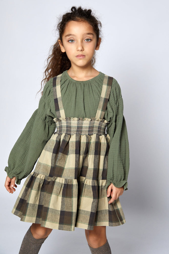 Nueces Dress Jellybeanzkids Nueces Plaid Smocked Jumper