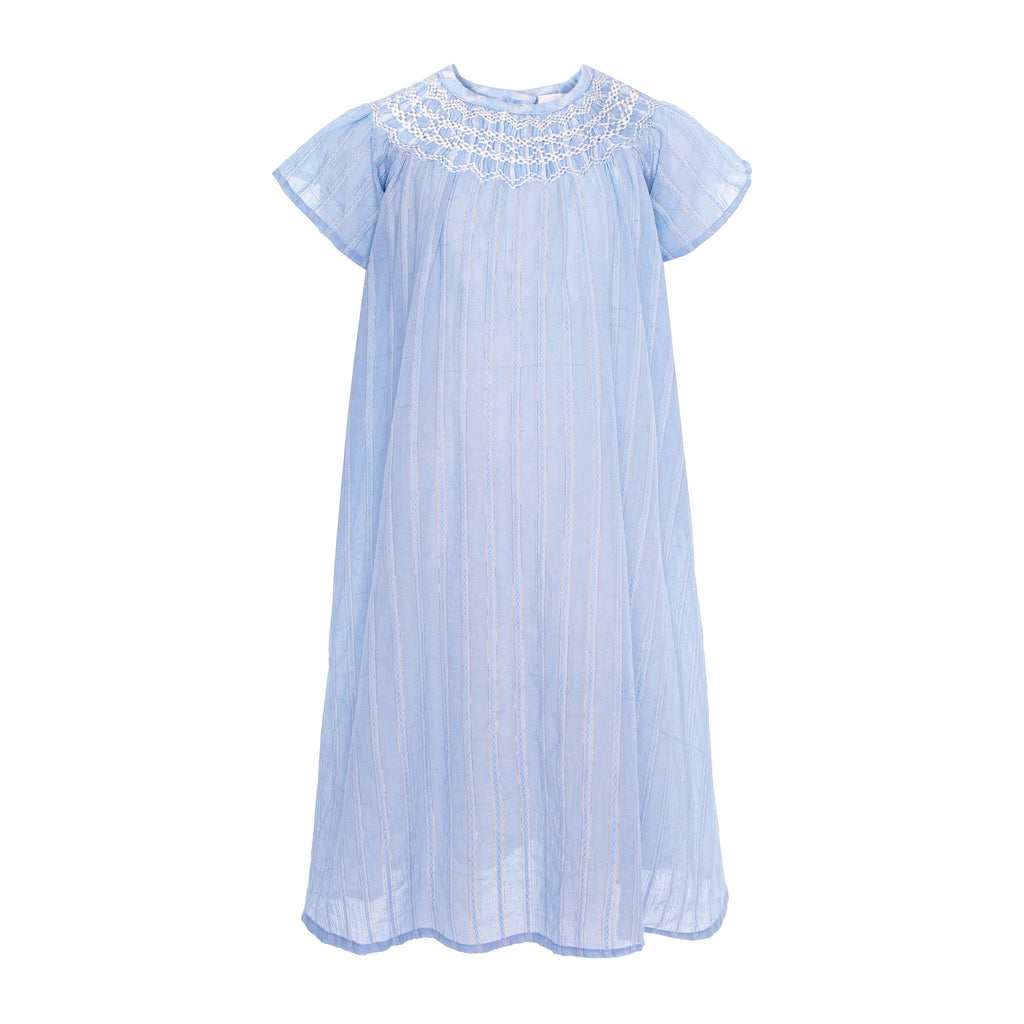 Pernille DRESS Jellybeanzkids Pernille Light Blue Lurex Stripe Dress