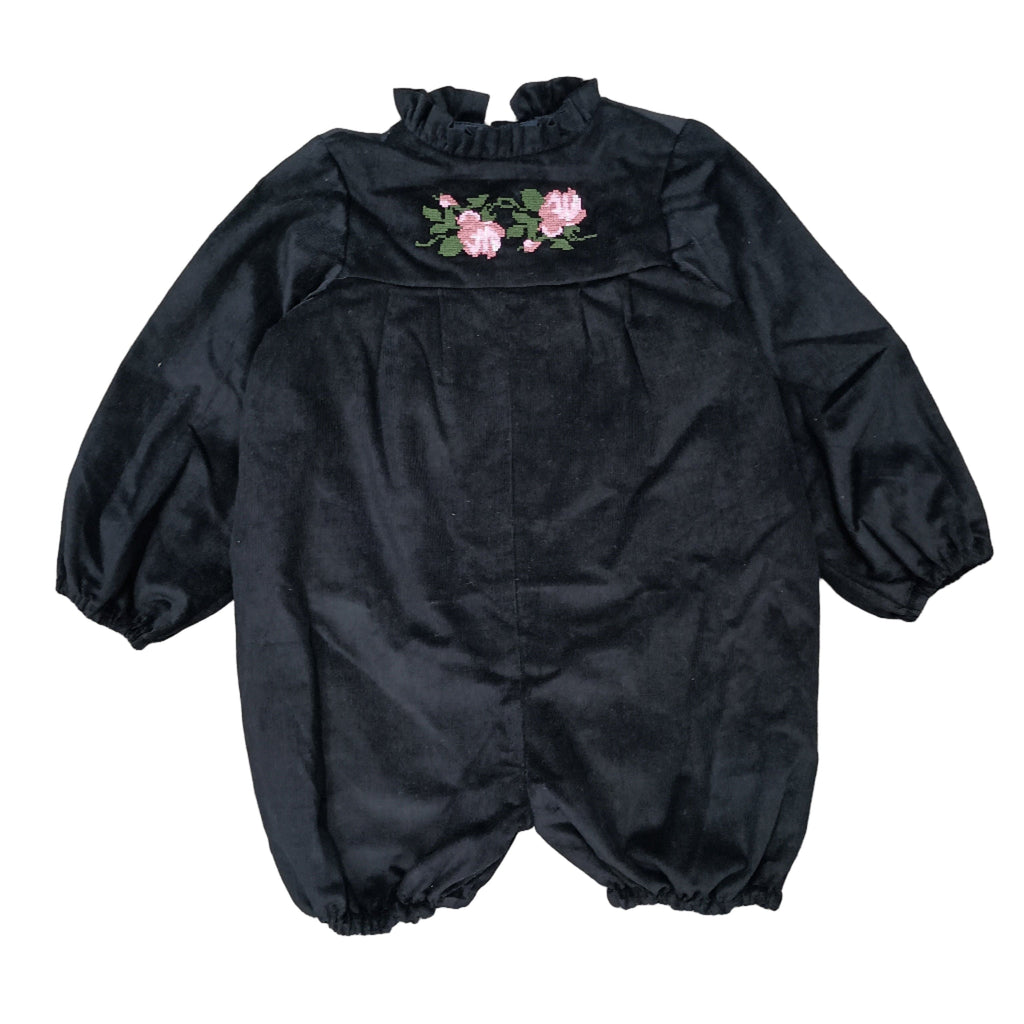 Pernille Romper Jellybeanzkids Pernille Rose Romper- Black