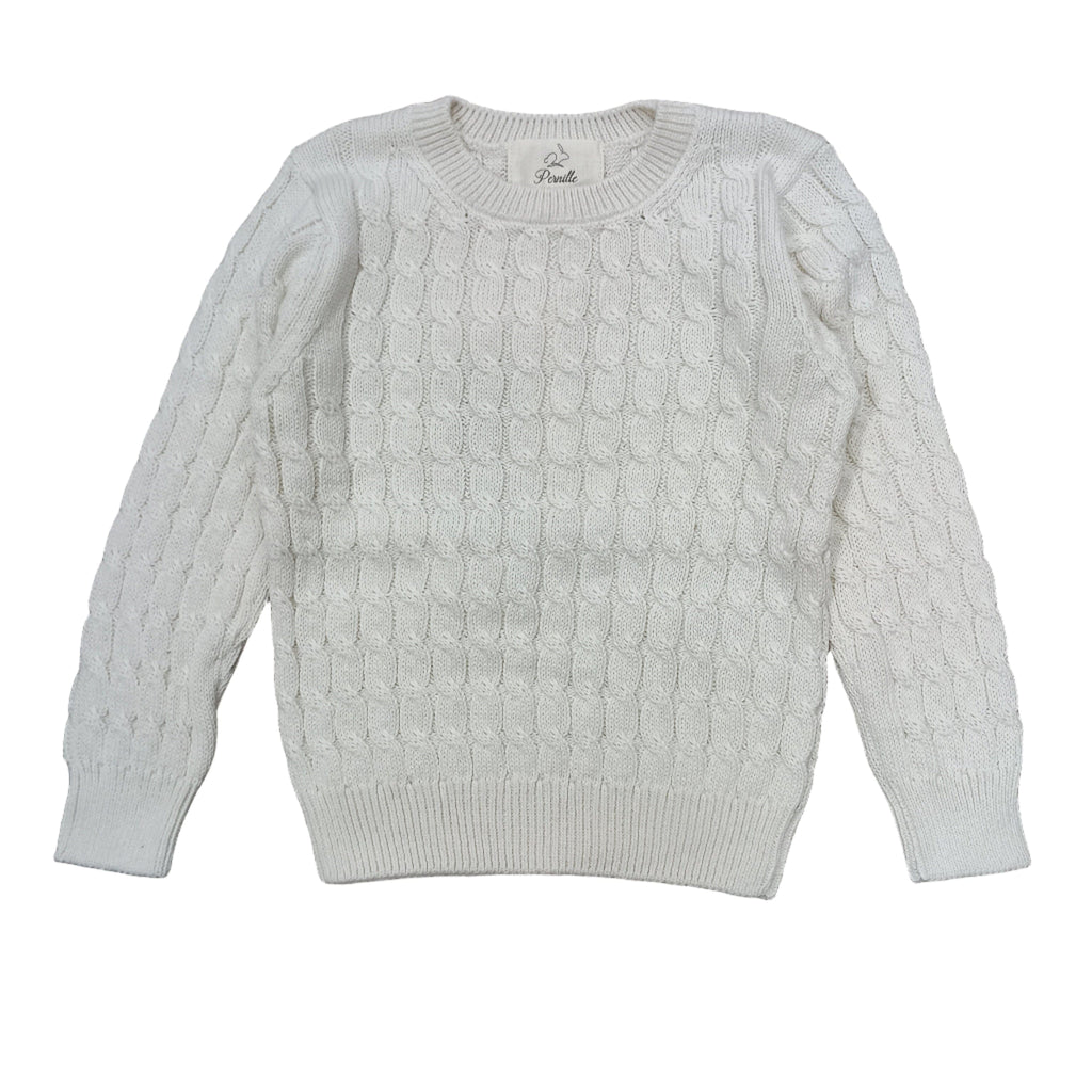 Pernille Sweater Jellybeanzkids Pernille Cable Sweater- Ivory