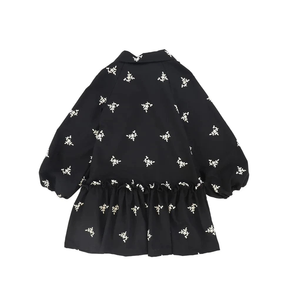 Piccola Ludo dress Jellybeanzkids Piccola Ludo Black Embroidered Flowers Dress