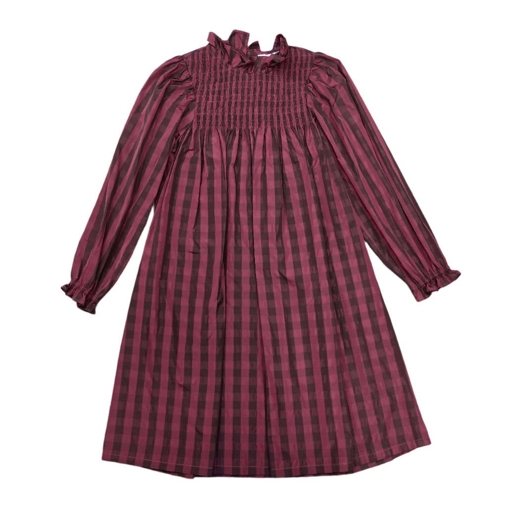 Piccola Ludo dress Jellybeanzkids Piccola Ludo Bordeaux Striped Tafetta Dress