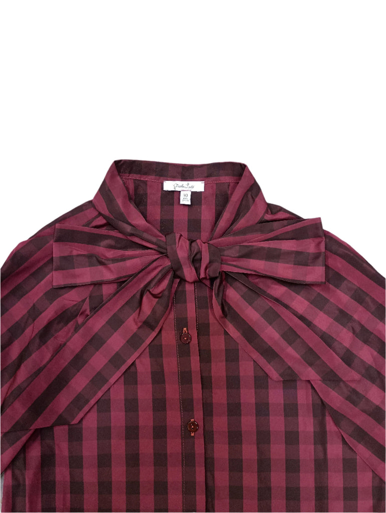 Piccola Ludo Shirt Jellybeanzkids Piccola Ludo Bordeux Striped Tafetta Shirt