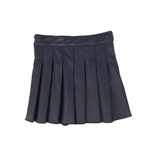Piccola Ludo Skirt Jellybeanzkids Piccola Ludo Cardiff Blue Leather Pleated Skirt