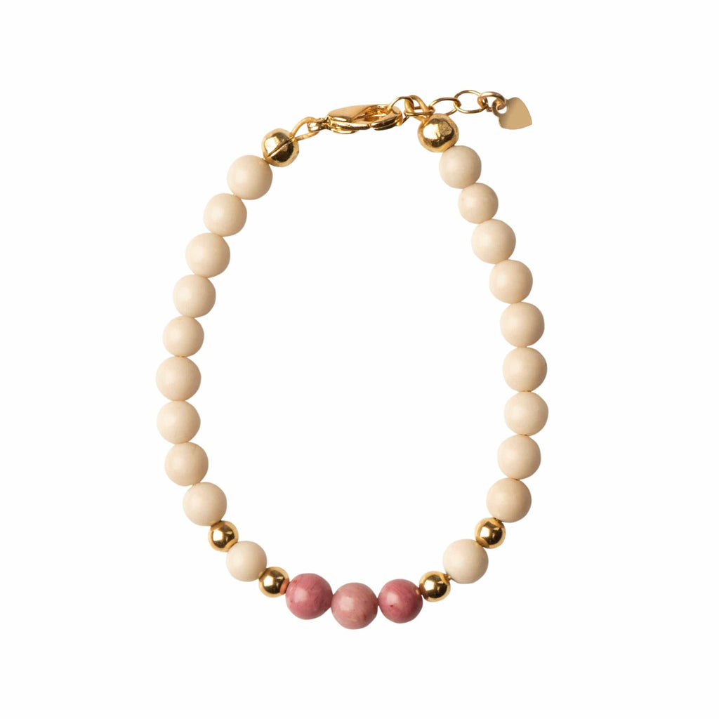 Picky Jellybeanzkids Picky Dye Jade with Blush Beads Stackable Bracelet