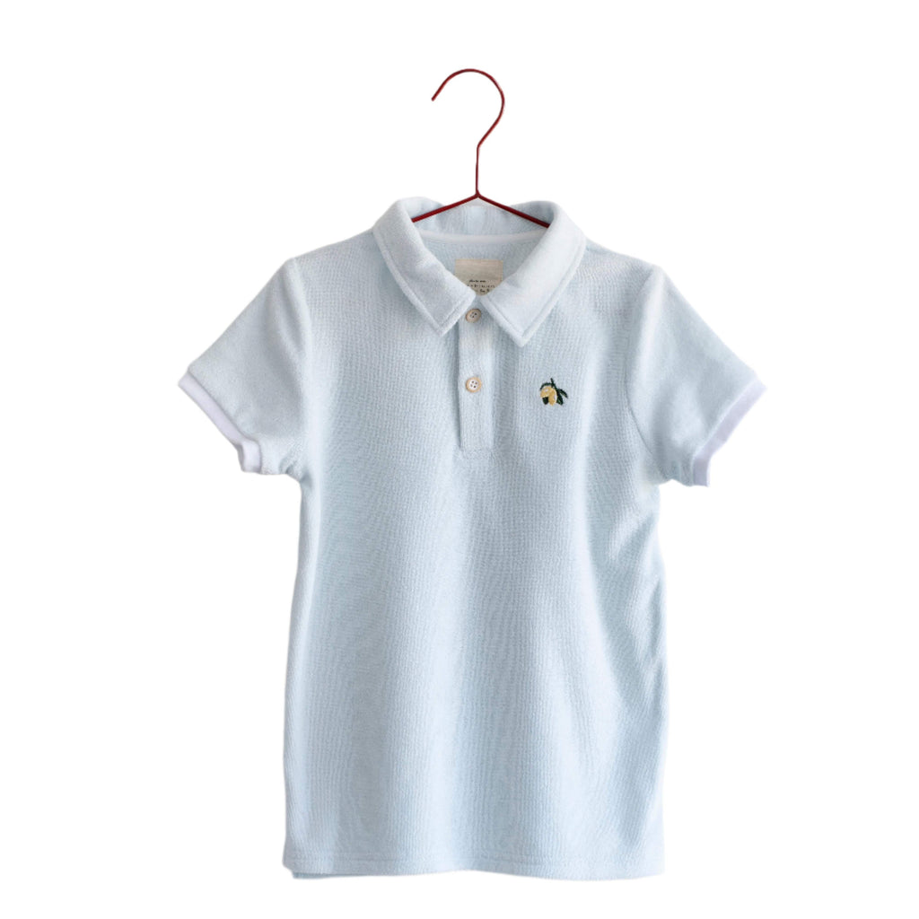 Please Mom Polo Jellybeanzkids Please Mom Blue Terry Boys Polo