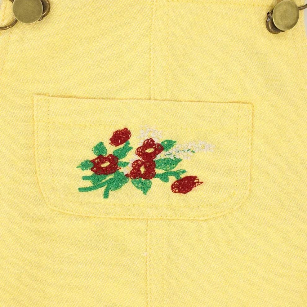 Please Mom Romper Jellybeanzkids Please Mom Yellow Denim Barrel Romper