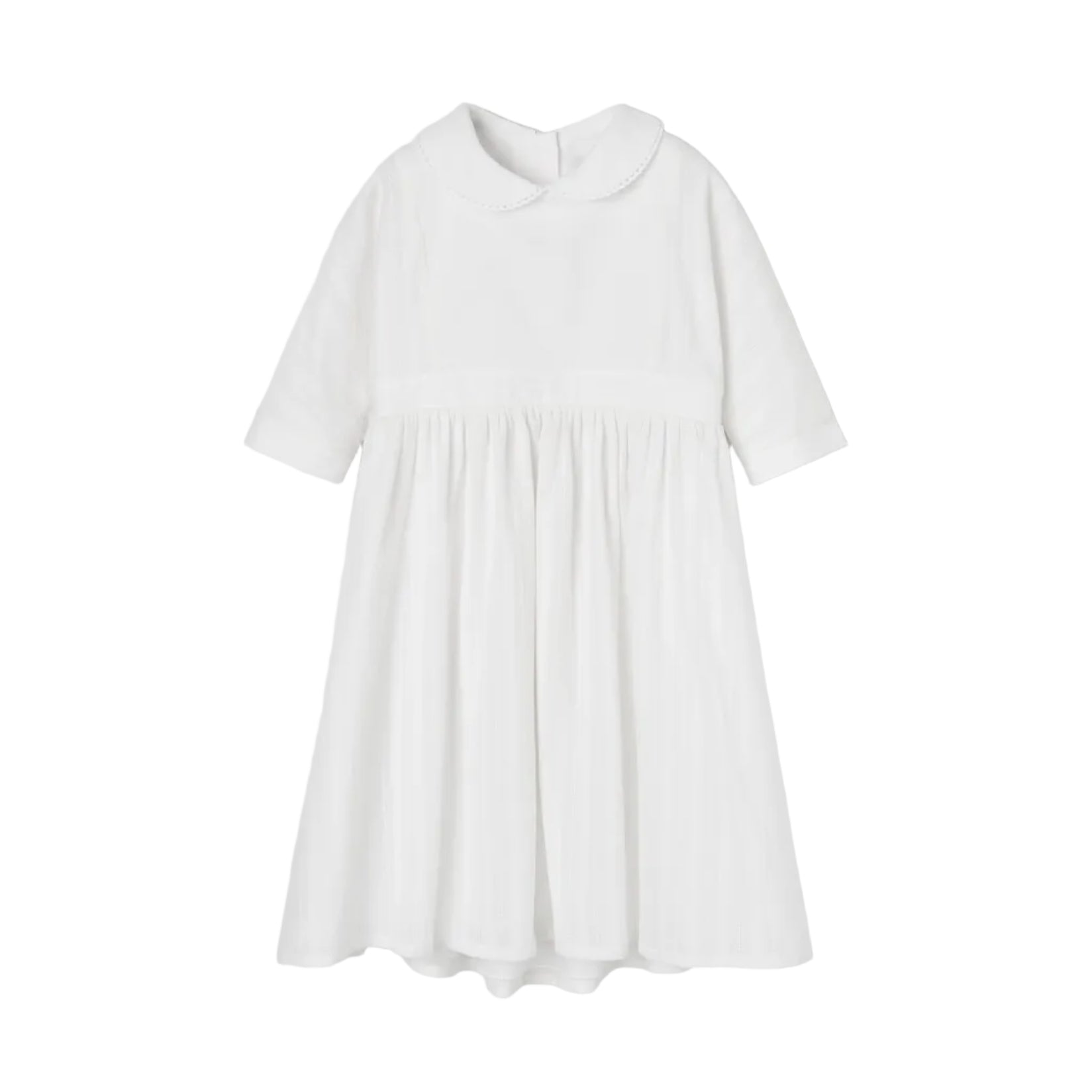 popelin stone dress with knitted bib Mod.42.1 Stone short dress with knitted bib