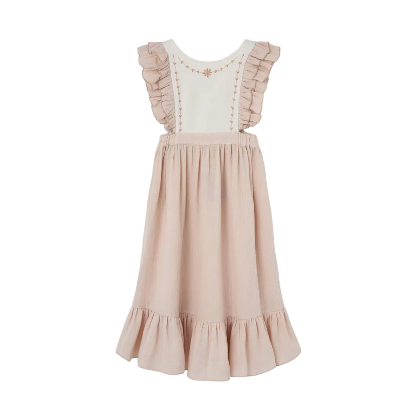 Popelin Pink Embroidered Bib Dress 12
