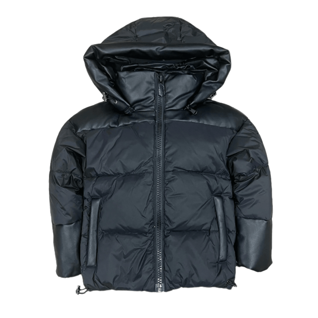 Scotch Bonnet coat Jellybeanzkids Scotch Bonnet Leather Hooded Puffer Coat