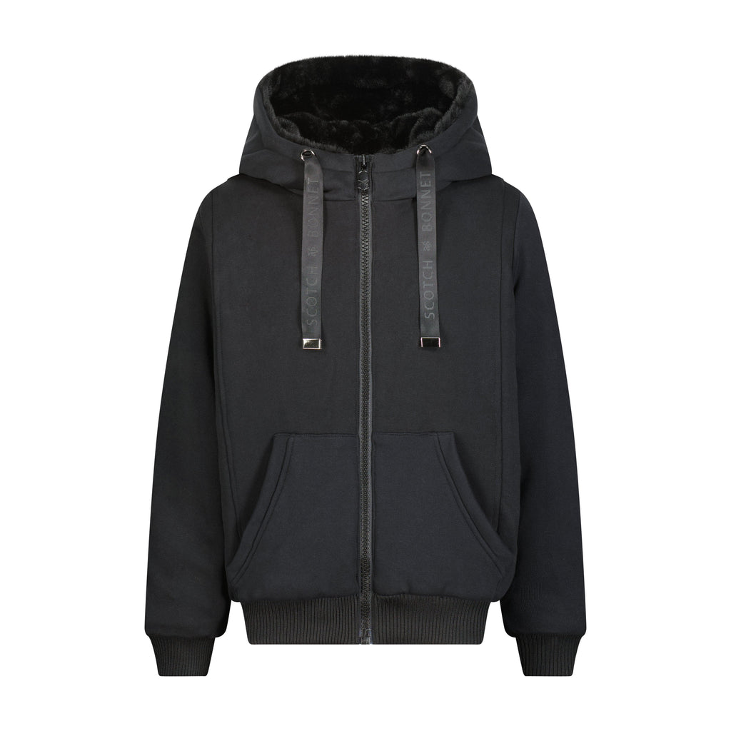 Scotch Bonnet Coat Jellybeanzkids Scotch Bonnet Sweatshirt- Black with Black Fleece