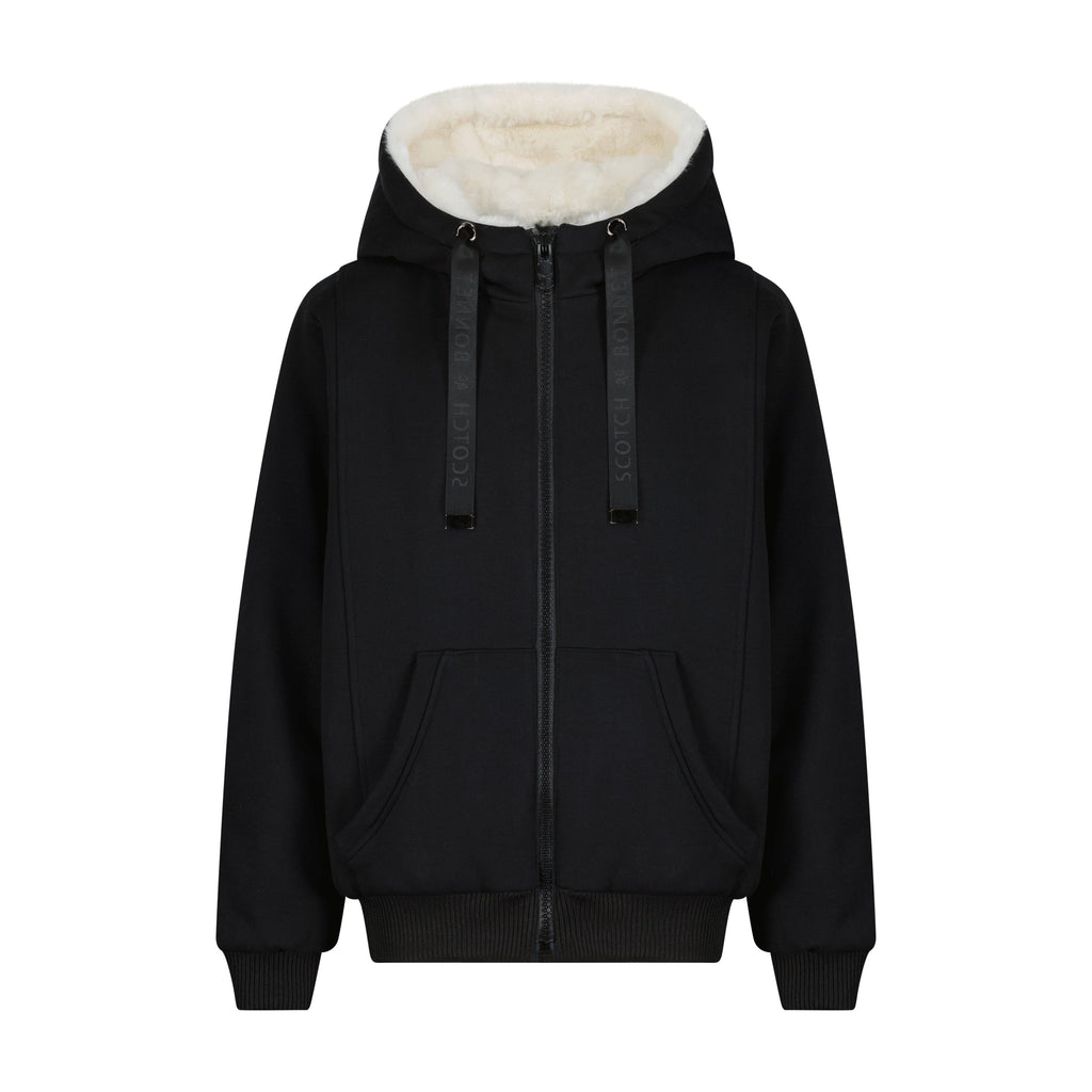 Scotch Bonnet Coat Jellybeanzkids Scotch Bonnet Sweatshirt- Black with White Fleece