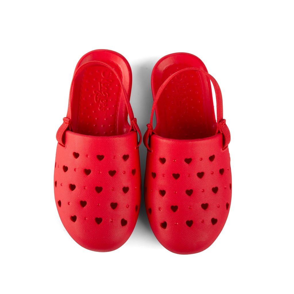 Slingers Shoes Jellybeanzkids Slingers Sweatheart Clogs- Red Solid
