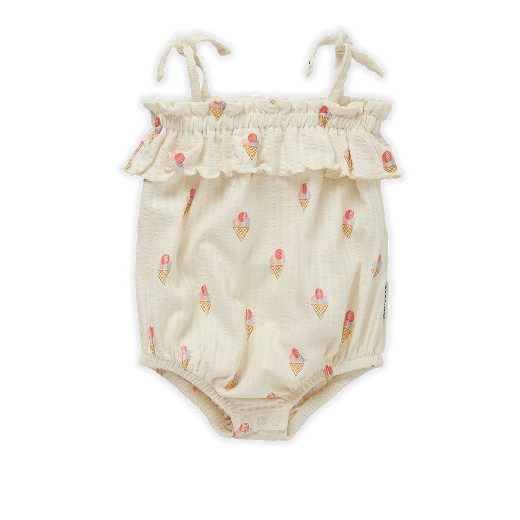 Sproet & Sprout Jumpsuits & Rompers Jellybeanzkids Sproet & Sprout Ice Cream Print Ruffle Romper