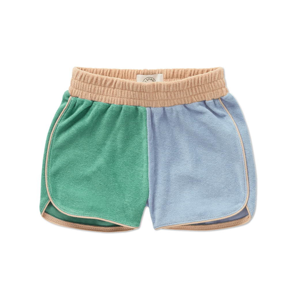 Sproet & Sprout Shorts Jellybeanzkids Sproet Terry Sport Colourblock Shorts-Misty Blue